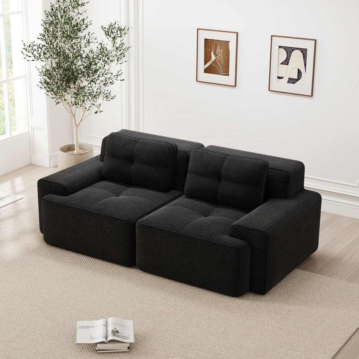 HAUSS SPOLE Modulaire Zitbank 74 Cm - Diepe Zit Met Wolkcomfort - Flexibel Als Slaapbank V