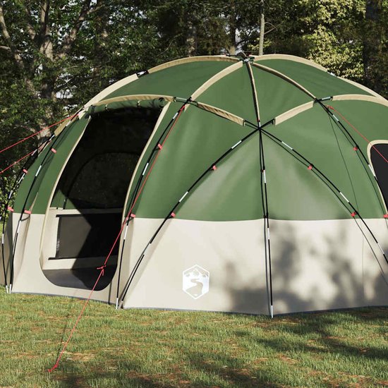 vidaXL - Camping - Tent - met - dak - Groen - 475 - x - 475 - x - 235 - cm - Polyester van Vidaxl — afbeelding 4