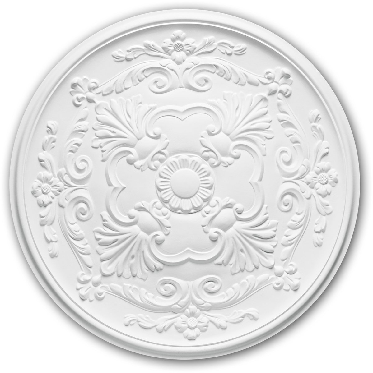 Plafond Rozet 156024 Profhome Sierelement plafond centrum neo-empire stijl wit Ø 49,6 cm