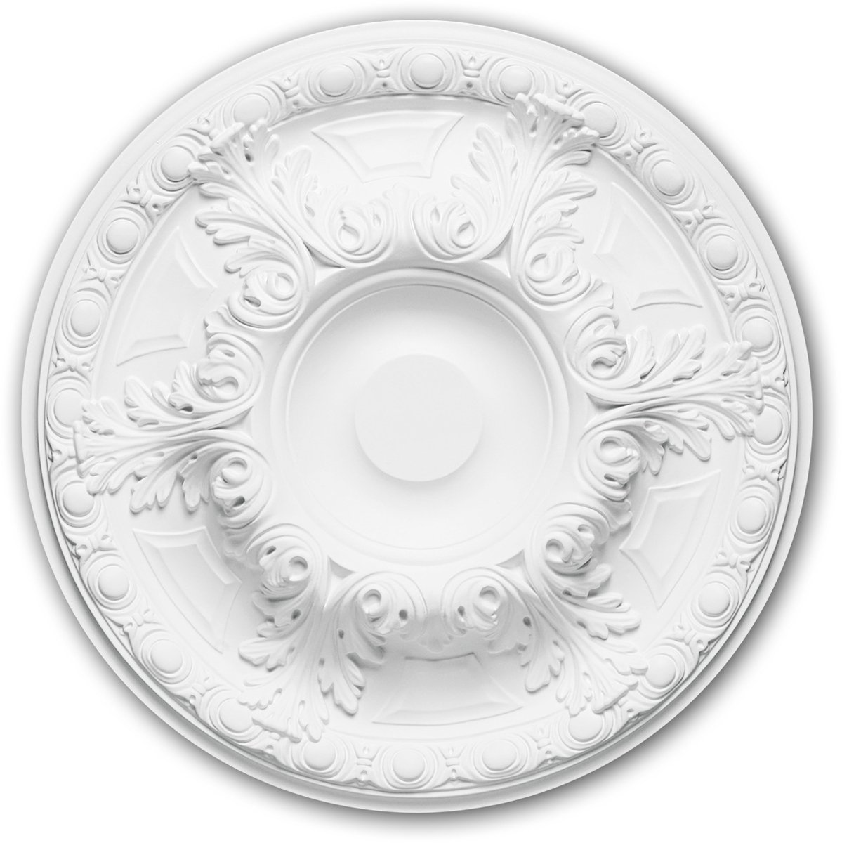 Plafond Rozet 156021 Profhome Sierelement plafond centrum neo-renaissance stijl wit Ø 49 cm
