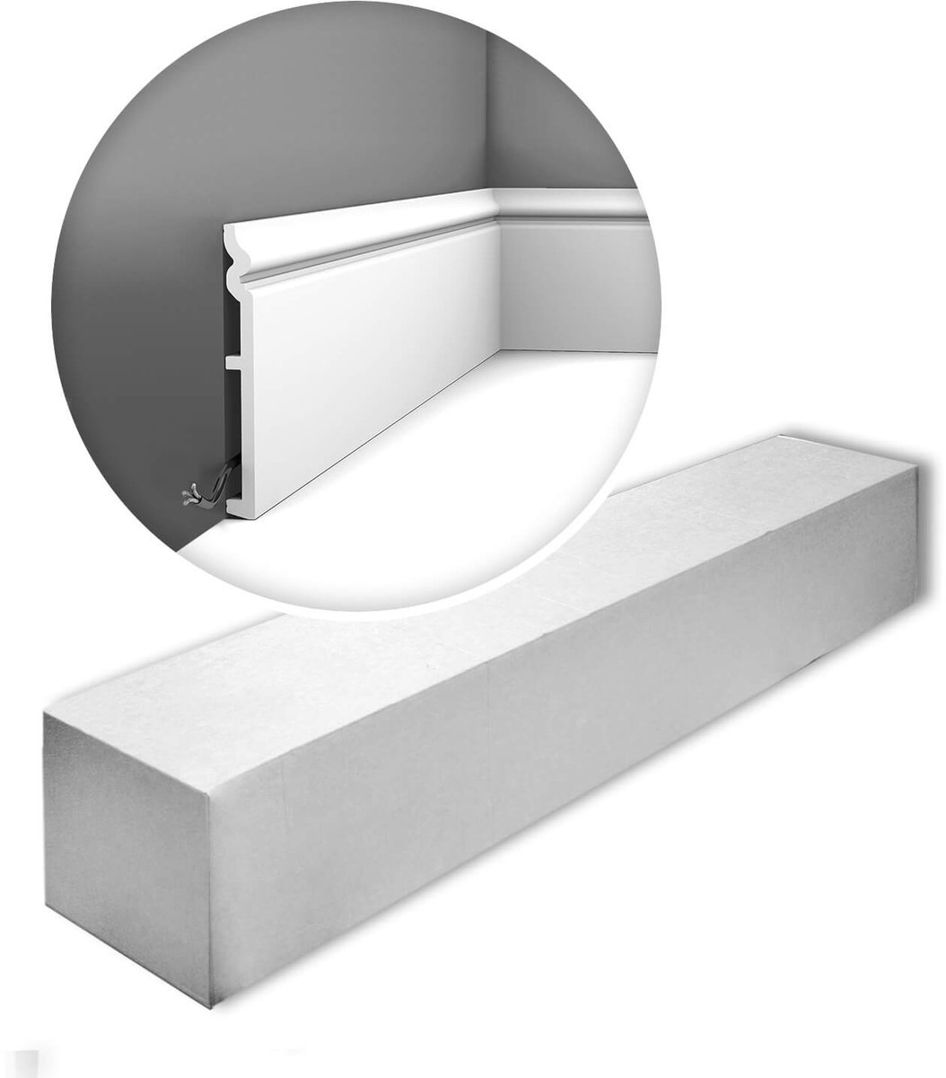 Orac Decor SX206-box LUXXUS CONTOUR 1 doos 9 stukken Plint tijdeloos klassieke stijl wit | 18 m