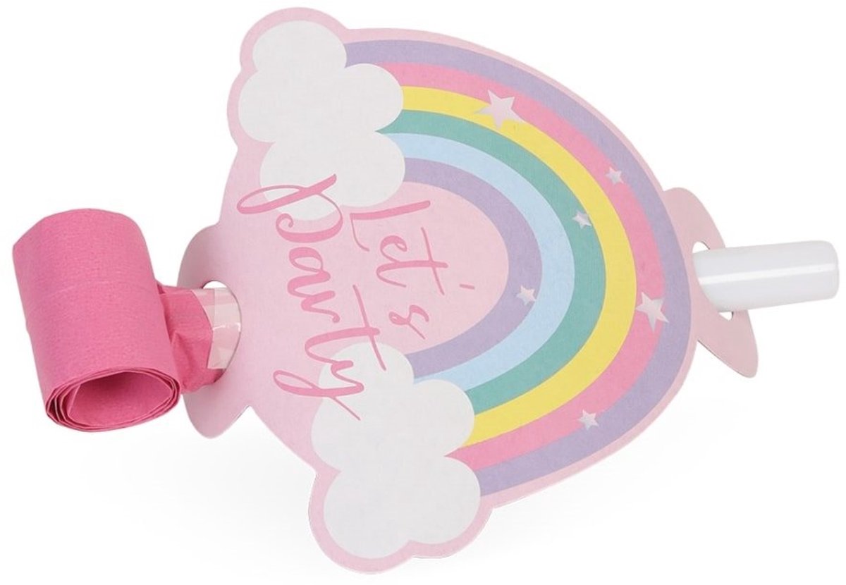 Roltongen regenboog - pastel - 4 stuks