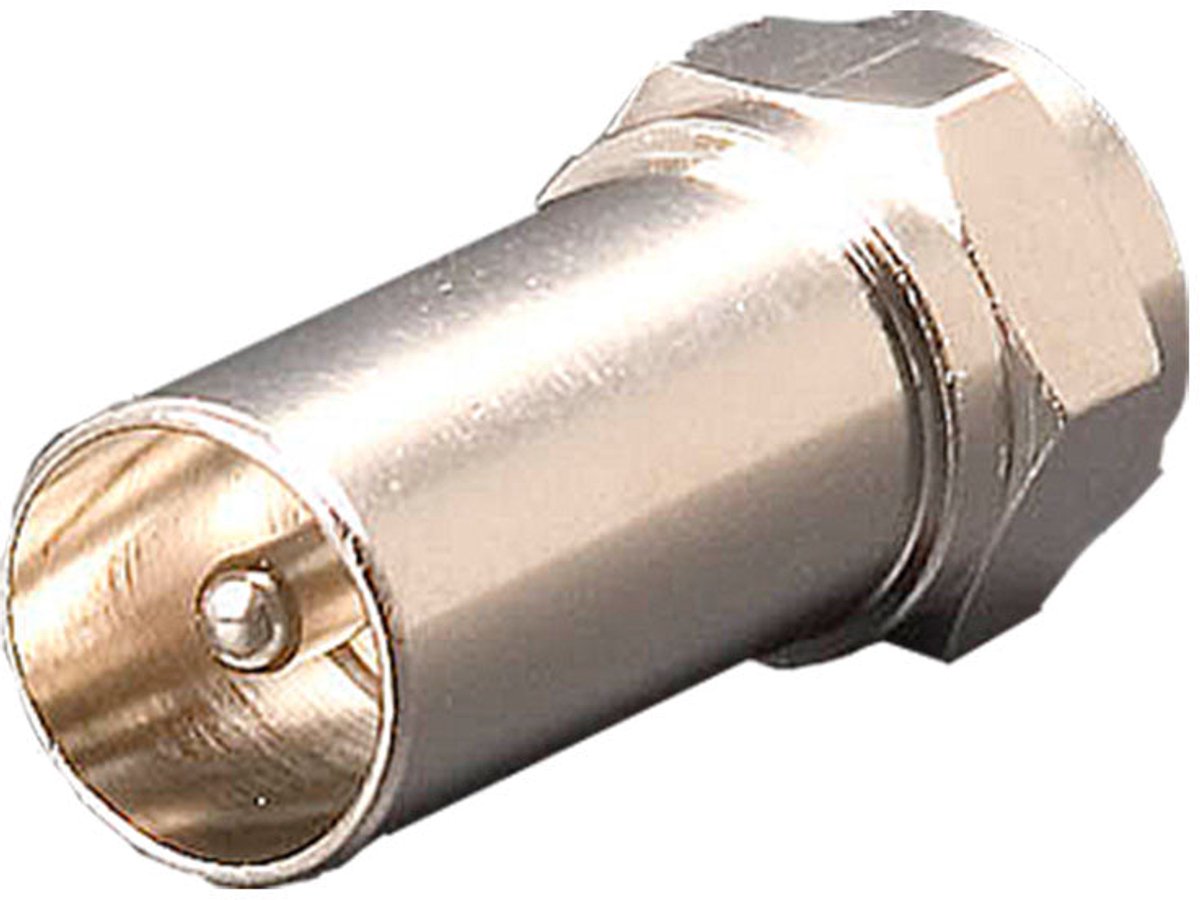 Technetix Koppeling F-male naar IEC-male – Coax Adapter – Ziggo Geschikt