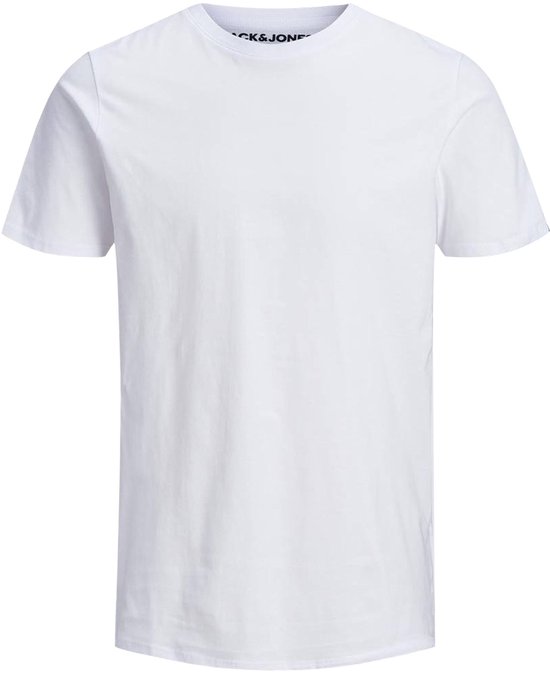 Wit T-shirt met ronde hals, met Jack & Jones logo op de kraag.
