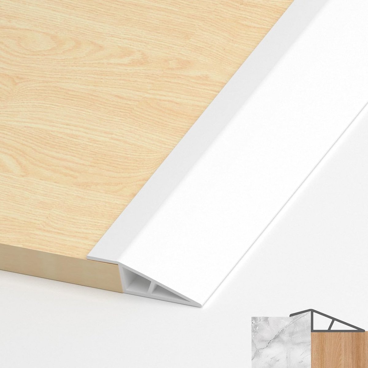 Zelfklevend PVC Overgangsprofiel voor Hoogtecompensatie - Waterdichte Deurdrempellijst voo