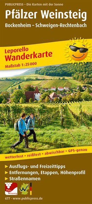 Pfälzer Weinsteig 1 : 25 000. Wanderkarte - cover