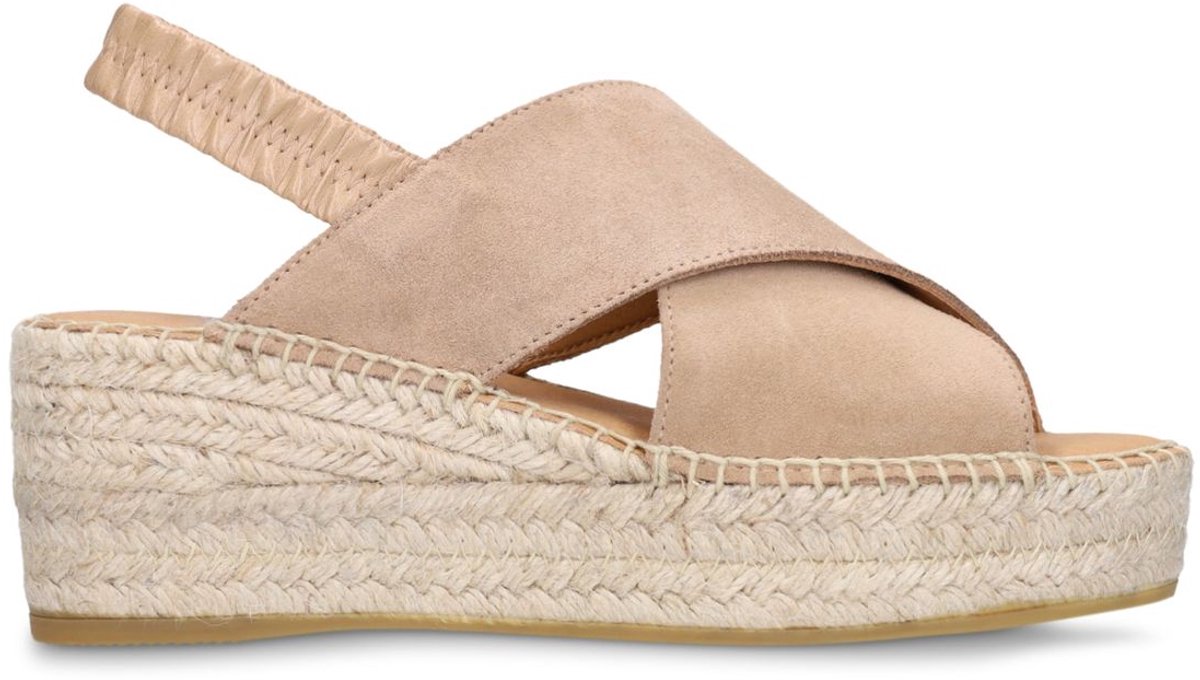 Manfield - Dames - Taupe suède sleehakken - Maat 36