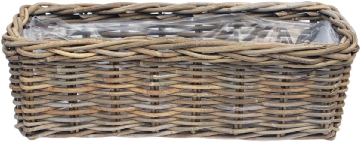 Van der Leeden Opbergmand Klassiek - bruin - rechthoek - 60 x 23 x 20 cm - rotan - gevlochten riet - mand - opbergen