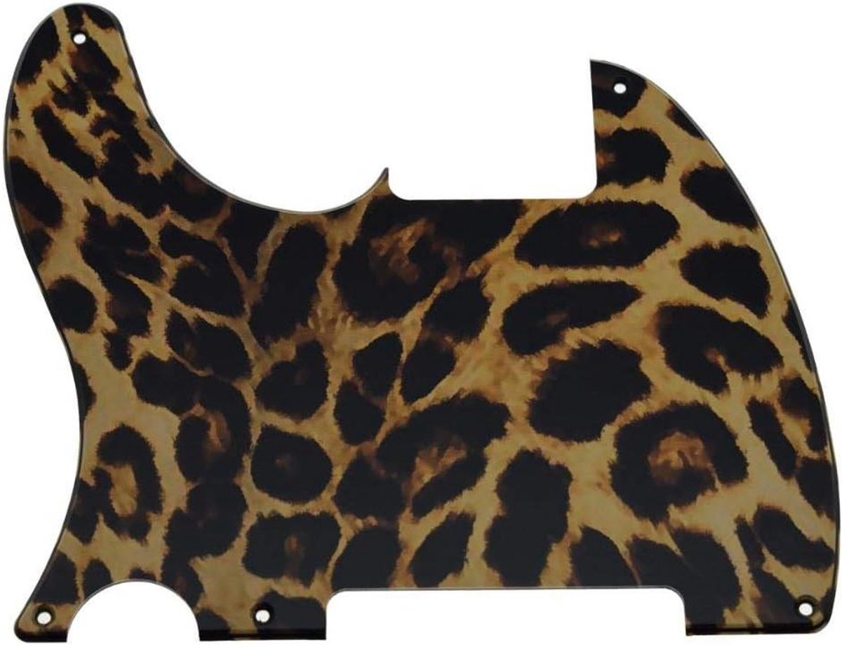 5-Hole Gitaar Pickguard voor Telecaster Esquire - 3D-Printed - Luipaardpatroon - Krasplaat