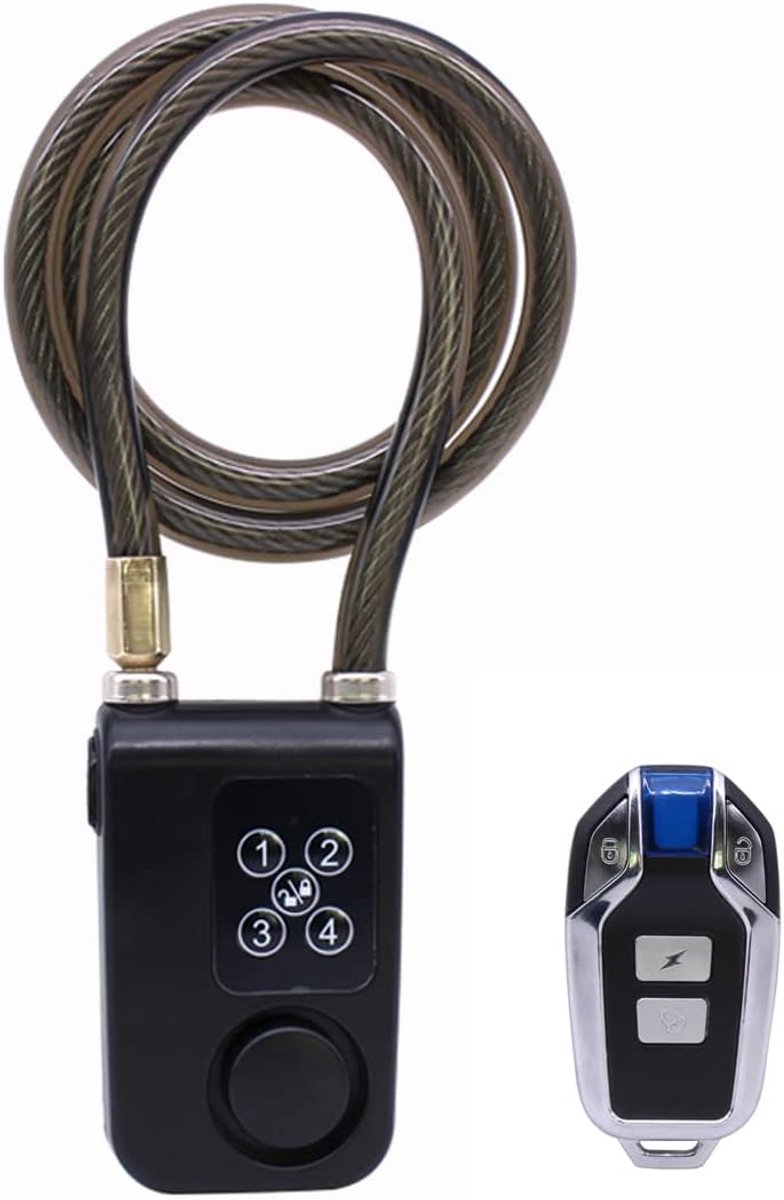 Fietsslot met Afstandsbediening en Anti-Diefstal Alarm - Waterdicht en Geschikt voor Fiets, Motorfiets, Deur en Meer