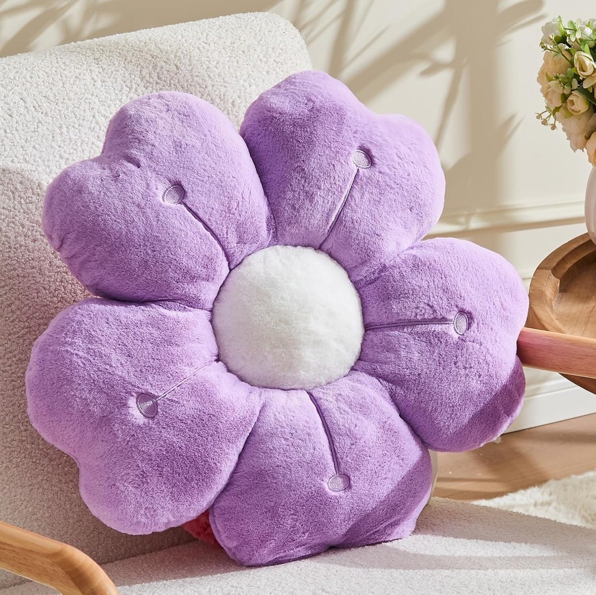Groot Bloemvormig Sierkussen Pluche Decoratief Kussen voor Bank en Kamer