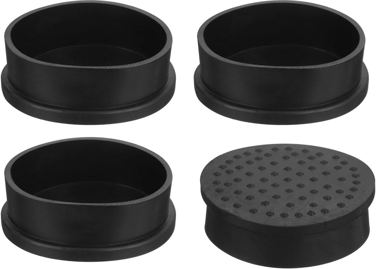 4x Zwarte Stoelpootdoppen 53 mm - Antislip Voetafdekking voor Stoelen en Tafels - Vloerbeschermers