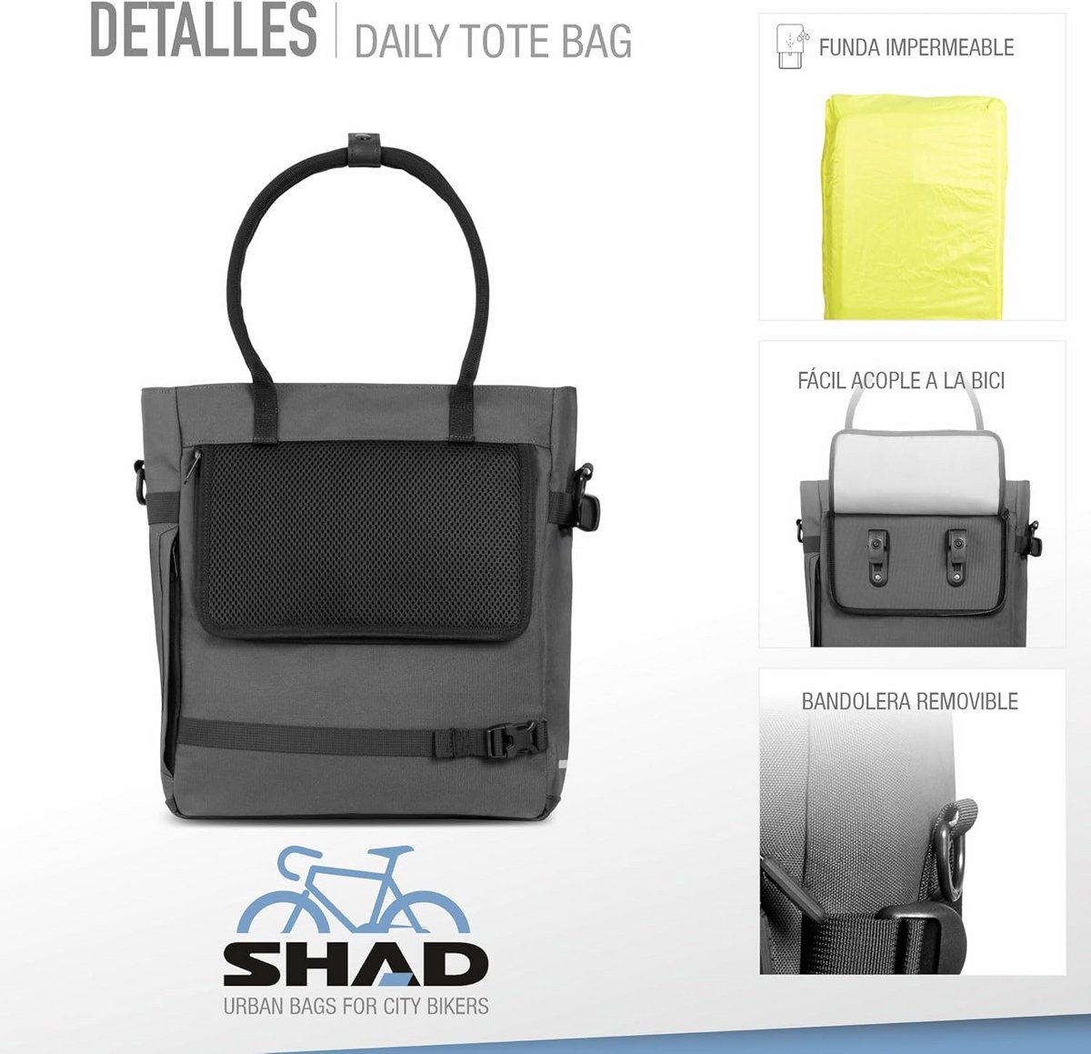 Waterbestendige Fietstas Tote Bag 16L | Verstelbare Fietsmand voor Stadsfiets | Gevoerde Bescherming | Gemaakt van Gerecycled Materiaal