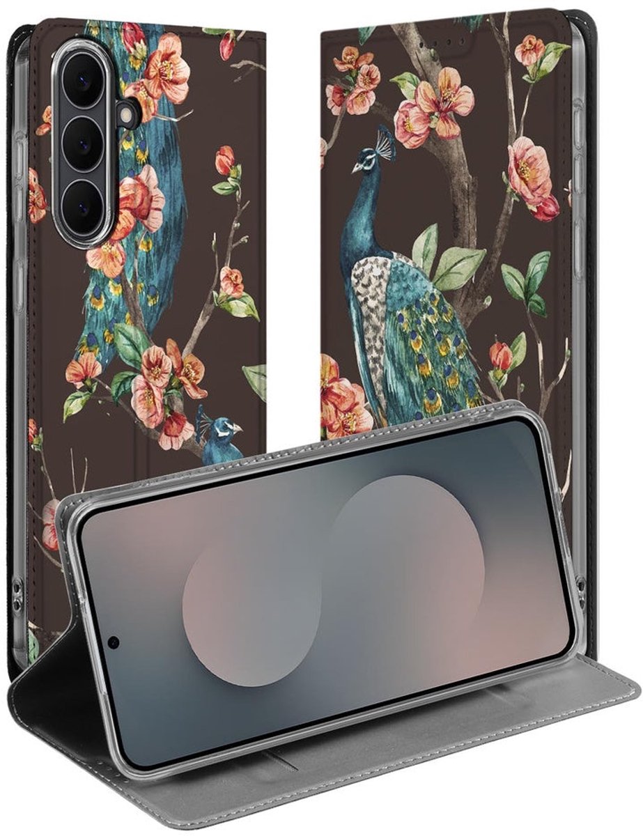 Book Cover Samsung Galaxy S25 FE Pauw met Bloemen