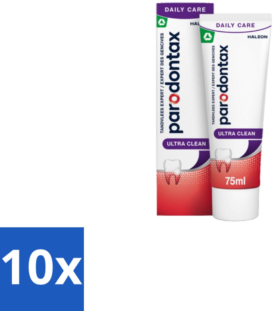Parodontax Tandpasta bij Bloedend Tandvlees Ultra Clean 75 ml - Bulkverpakking - 10 stuks