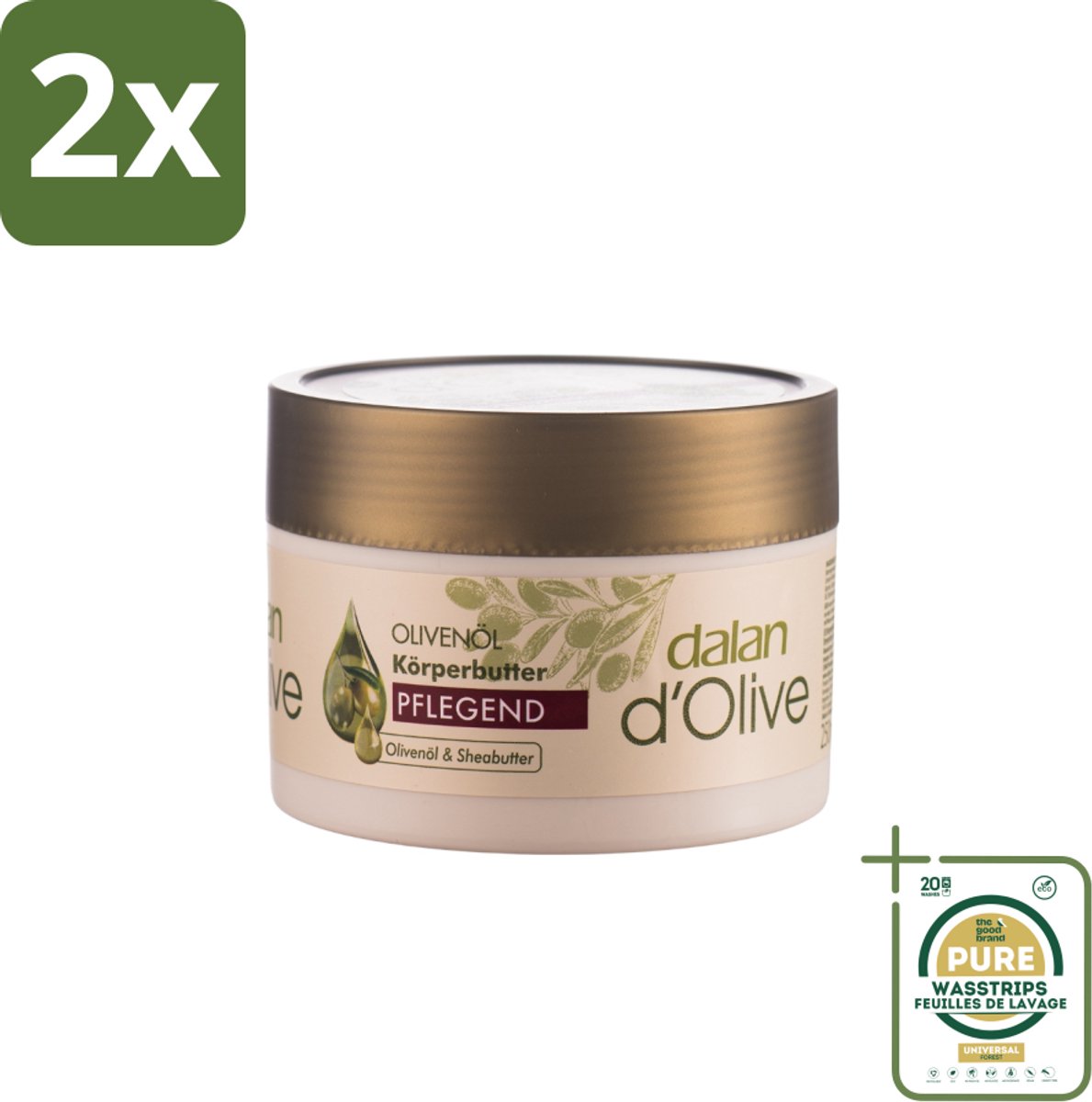 Dalan d’Olive – Body Butter – Voedend – 250 ml - Voordeelverpakking - 2 stuks - Uitdroging - Huidveroudering