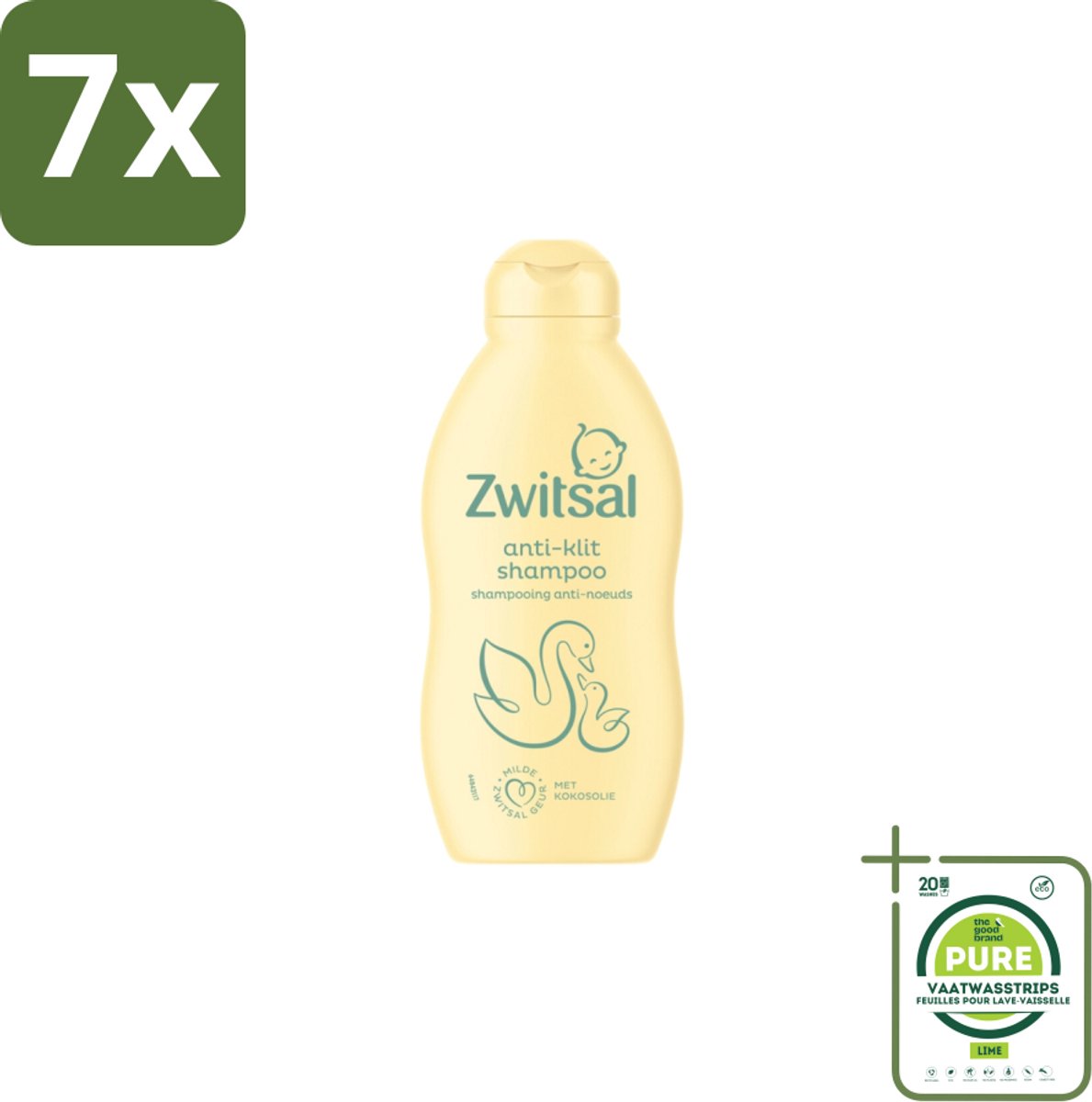 7 x Zwitsal Shampoo Anti-Klit 200 ml - Grootverpakking - Baby Haar Verzorging - Anti-klit Shampoo - Zwitsal Baby Shampoo - Babyhuid Verzorging - Zwitsal Anti-klit