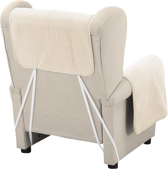 Hoes voor 1-zits Bank of Relaxfauteuil - Elastische Stof - Beige/Bruin — afbeelding 4