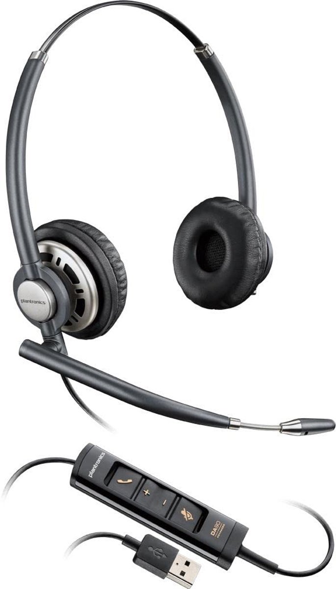 Professionele Bedrade Headset met Hoofdband voor Kantoor en Callcenter - Zwart/Zilver
