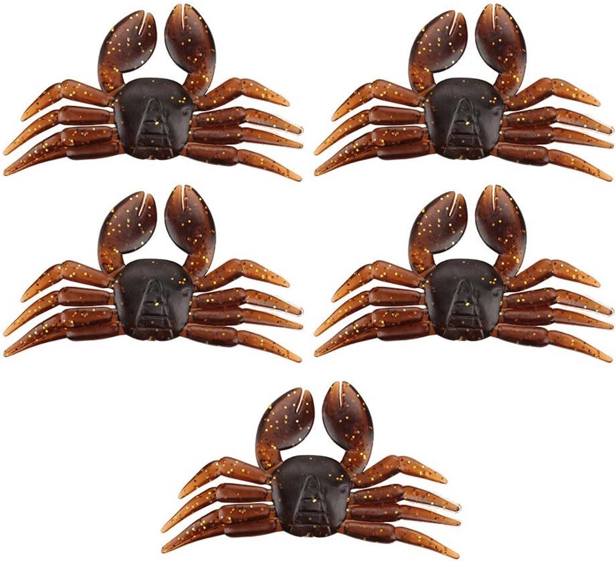 Set van 5 Zachte PVC Krab Kunstaas - Levensechte Vliegen voor Vissen