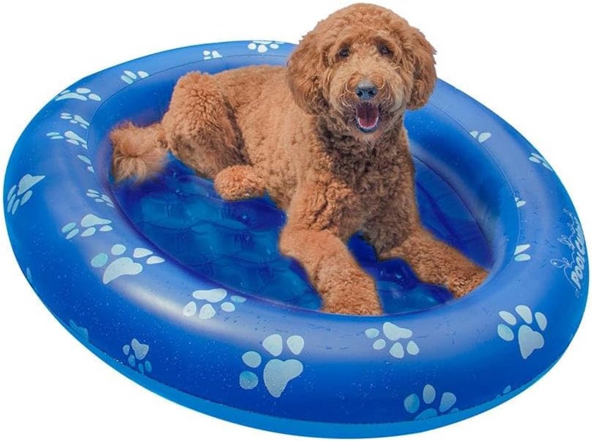 Opblaasbare Hondenzwembad Float - Eenvoudig Opzetbaar Luchtbed voor Honden tot 45 kg