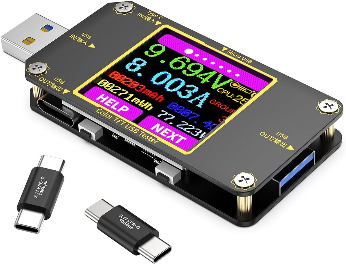 USB C Analityica: Spanning, Stroom en Energieverbruik Tester