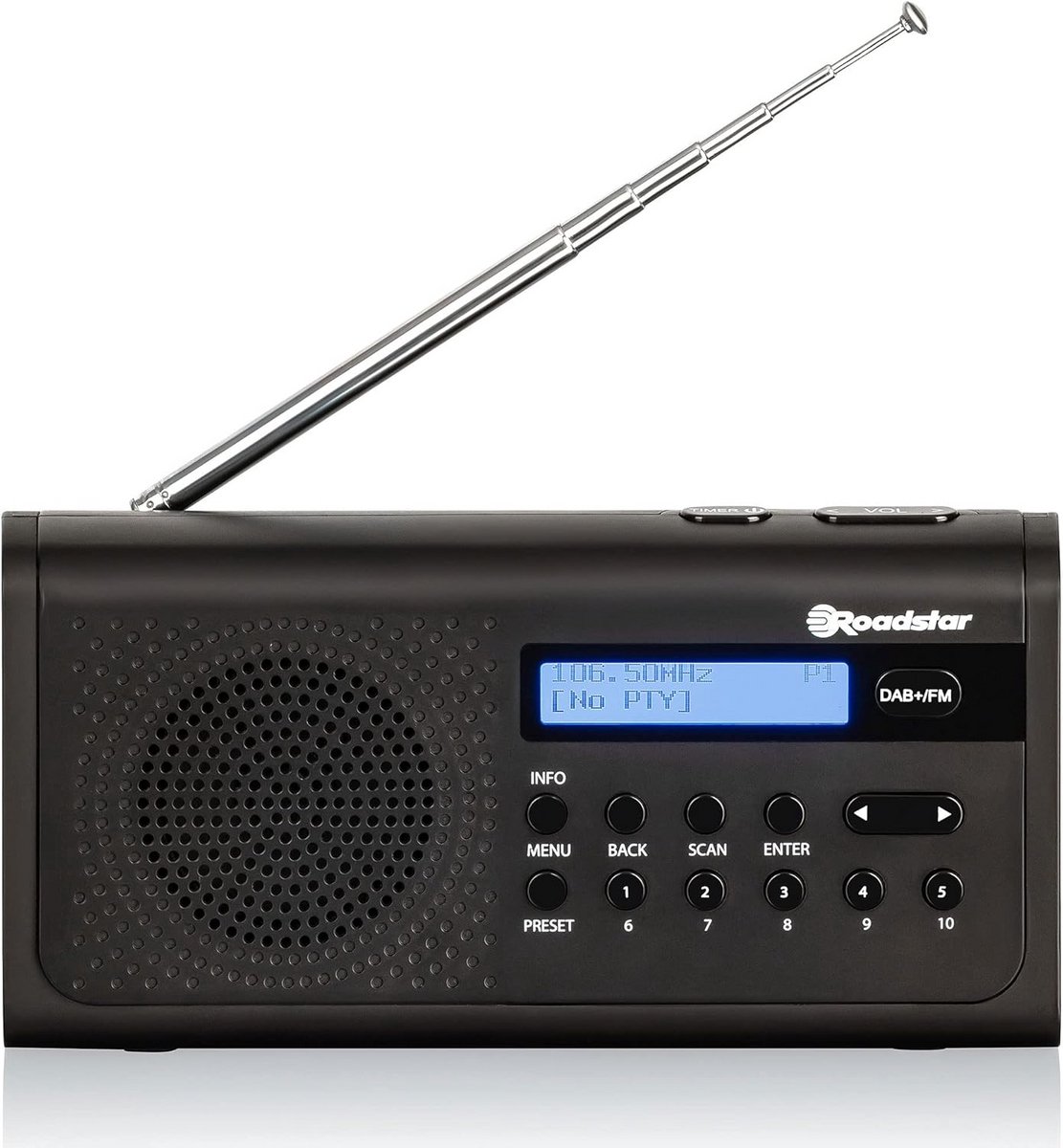 Draagbare DAB+ en FM Radio met Wekker, Timer en Hoofdtelefoonaansluiting