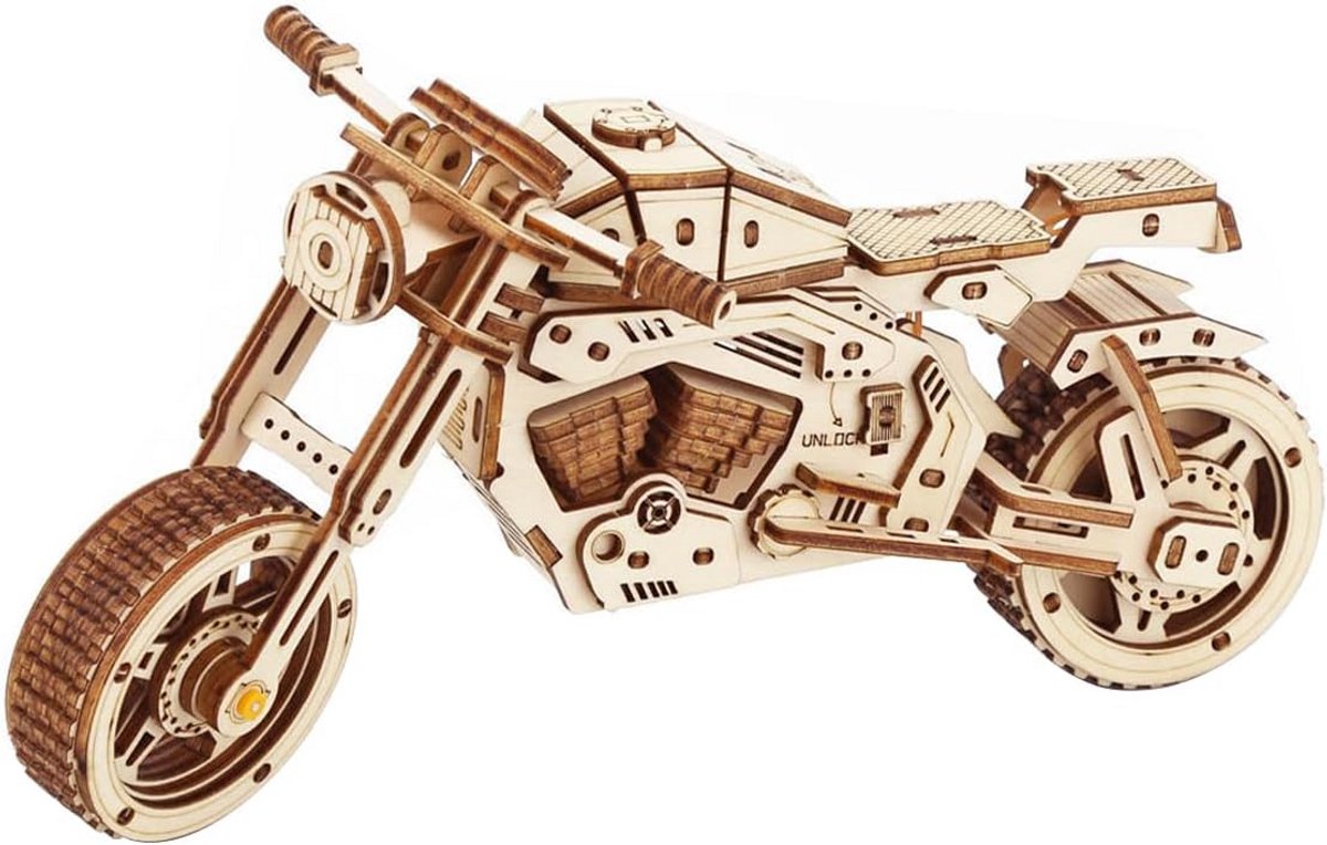 Houten 3D Modelbouwset Offroad Motorfiets Puzzel voor Volwassenen en Tieners