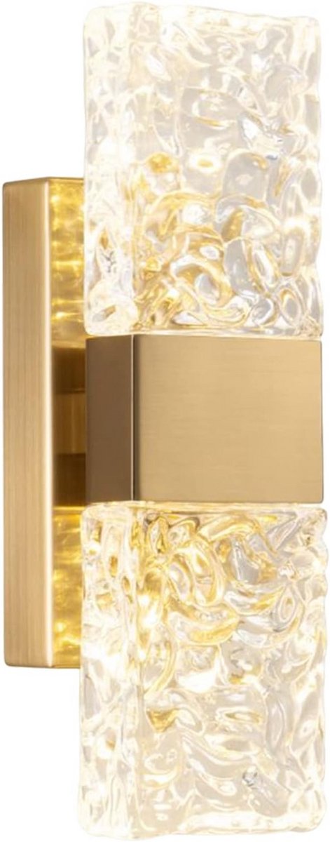 Luxe Wandlamp Kristal Goud - Dimbaar Licht voor Woonkamer, Slaapkamer en Badkamer