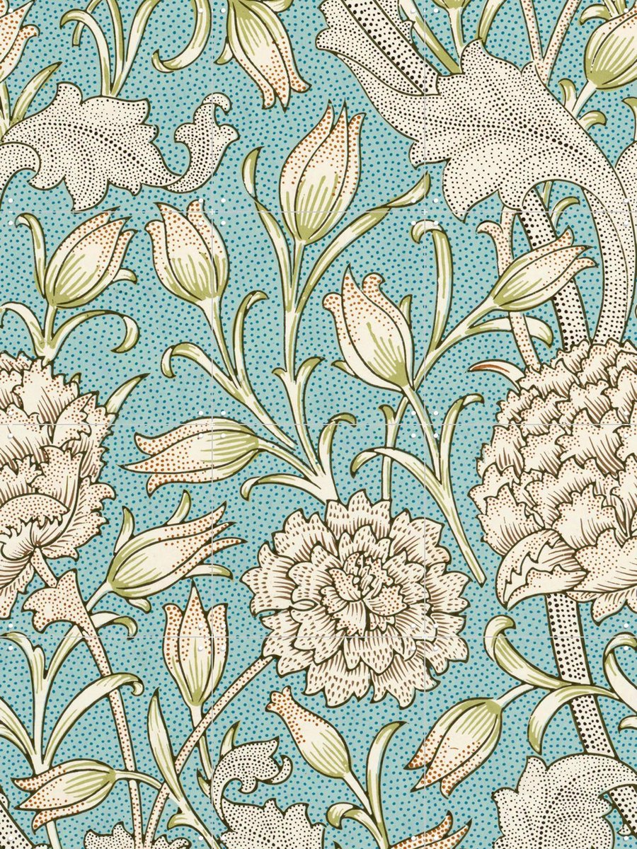 IXXI Wild Tulip, William Morris & Victoria and Albert Museum - 60 x 80 cm - Gratis ophangtool - Grote wanddecoratie en posters - Ornamenteel Ontwerp