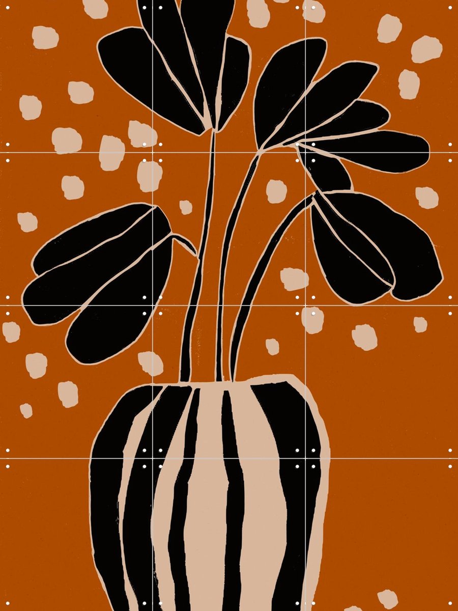 IXXI Ochre Still Life No 4, Treechild & Various - 60 x 80 cm - Gratis ophangtool - Grote wanddecoratie en posters - Line art, Grafisch Ontwerp