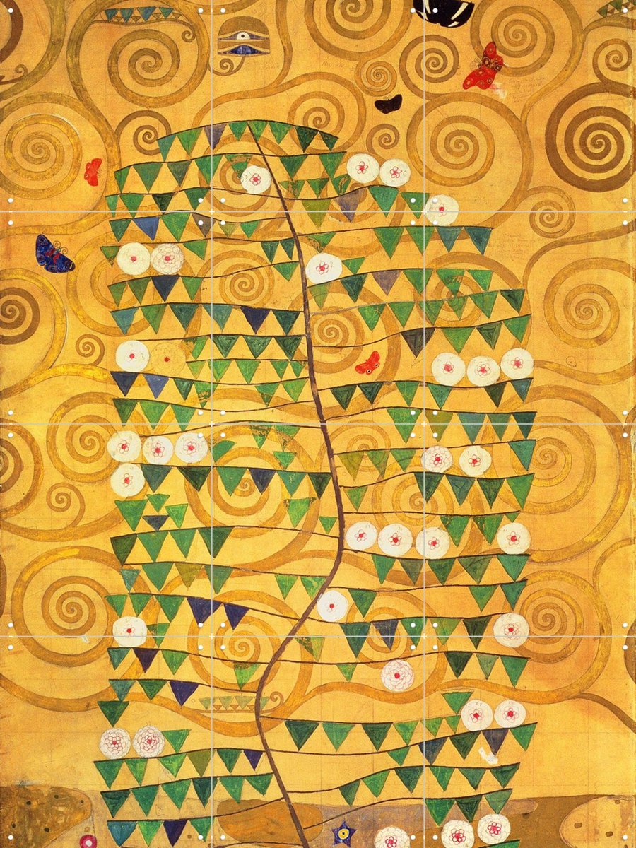 IXXI Tree of Life 1905, Gustav Klimt & Bridgeman Images - 60 x 80 cm - Gratis ophangtool - Grote wanddecoratie en posters - Geometrische Kunst
