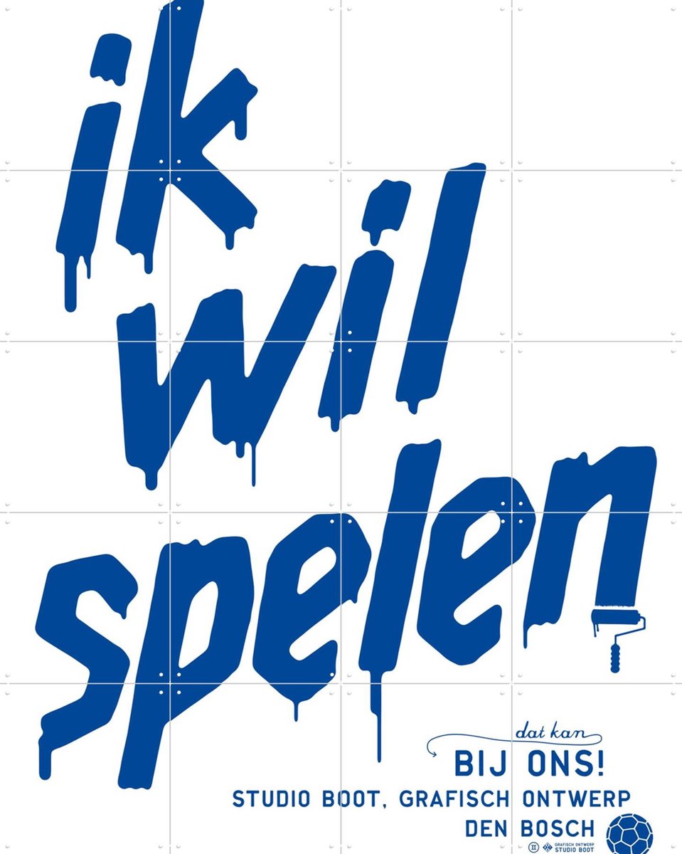 IXXI Ik Wil Spelen, Studio Boot - 80 x 100 cm - Gratis ophangtool - Grote wanddecoratie en posters - Illustraties, Speels, Typografie, Grafisch
