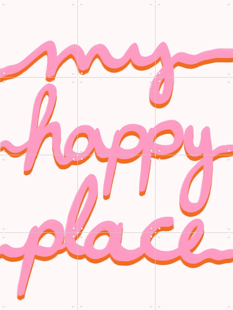 IXXI My Happy Place Pink, BAINAI - 60 x 80 cm - Gratis ophangtool - Grote wanddecoratie en posters Kinderkamer, Kinderen