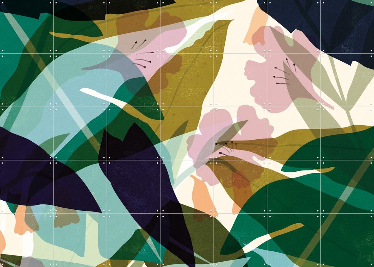 IXXI Leaves, Lotte Dirks - 140 x 100 cm - Gratis ophangtool - Grote wanddecoratie en posters - Digitale Kunst, Grafisch Ontwerp, Illustraties