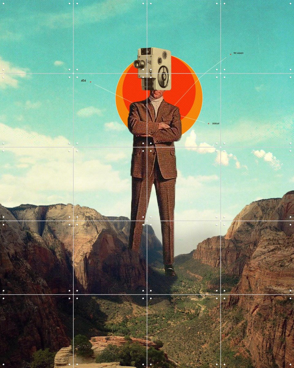 IXXI Video404, Frank Moth - 80 x 100 cm - Gratis ophangtool - Grote wanddecoratie en posters - Fotografie, Digitale Kunst, Collage, Vintage