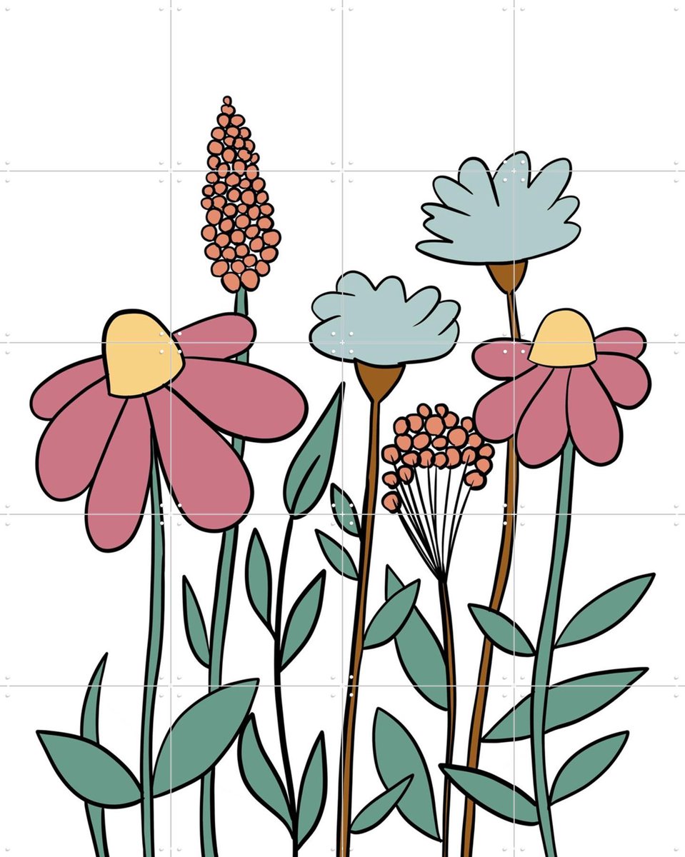 IXXI In the Garden, BAINAI - 80 x 100 cm - Gratis ophangtool - Grote wanddecoratie en posters - Fantasierijk, Illustraties, Speels, Grafisch Ontwerp