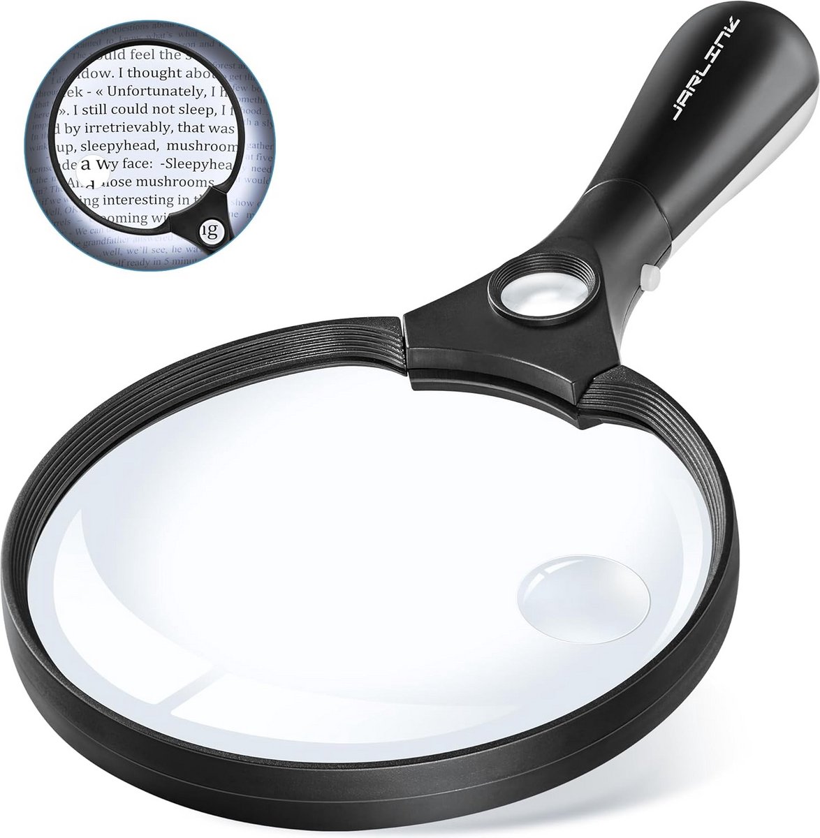 Handheld Vergrootglas met Licht: 10X, 20X, 45X Vergroting voor Lezen en Inspectie