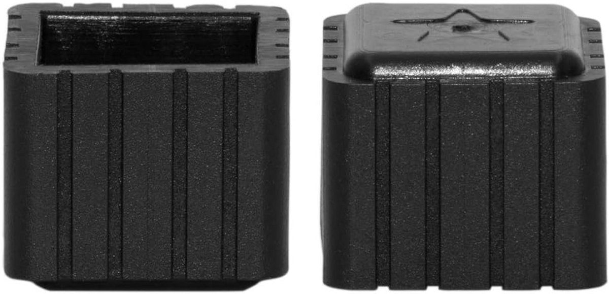 8x Vierkante Stoelpoot Doppen - Rubber Beschermers voor Vloeren - 4/5 Inch Zwart