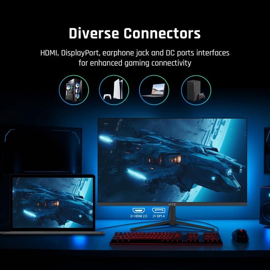 Snelle 24 Inch Gaming Monitor met 165Hz IPS Paneel en HDR10 van Merkloos — afbeelding 5