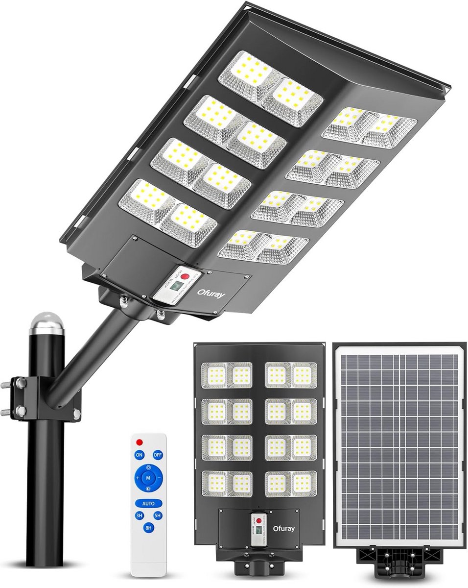 Krachtige Zonne-energie Buitenlamp met Bewegingssensor en Afstandsbediening - IP67 Waterdicht
