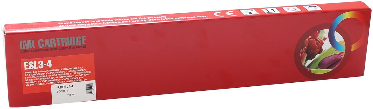 ABC huismerk inktcartridge geschikt voor Roland ESL3-4 geel 440 ml VP300 VP300v VP300i VP500 VP500i VP540 VP540v VP540i VS300 VS420 VS540 VS640