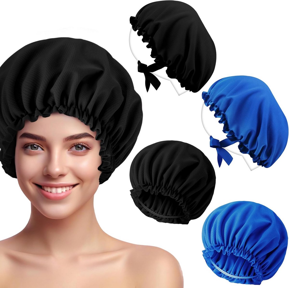Set van 4 UV Beschermende Zonnebank Gezichtsmoes en Haarmasker