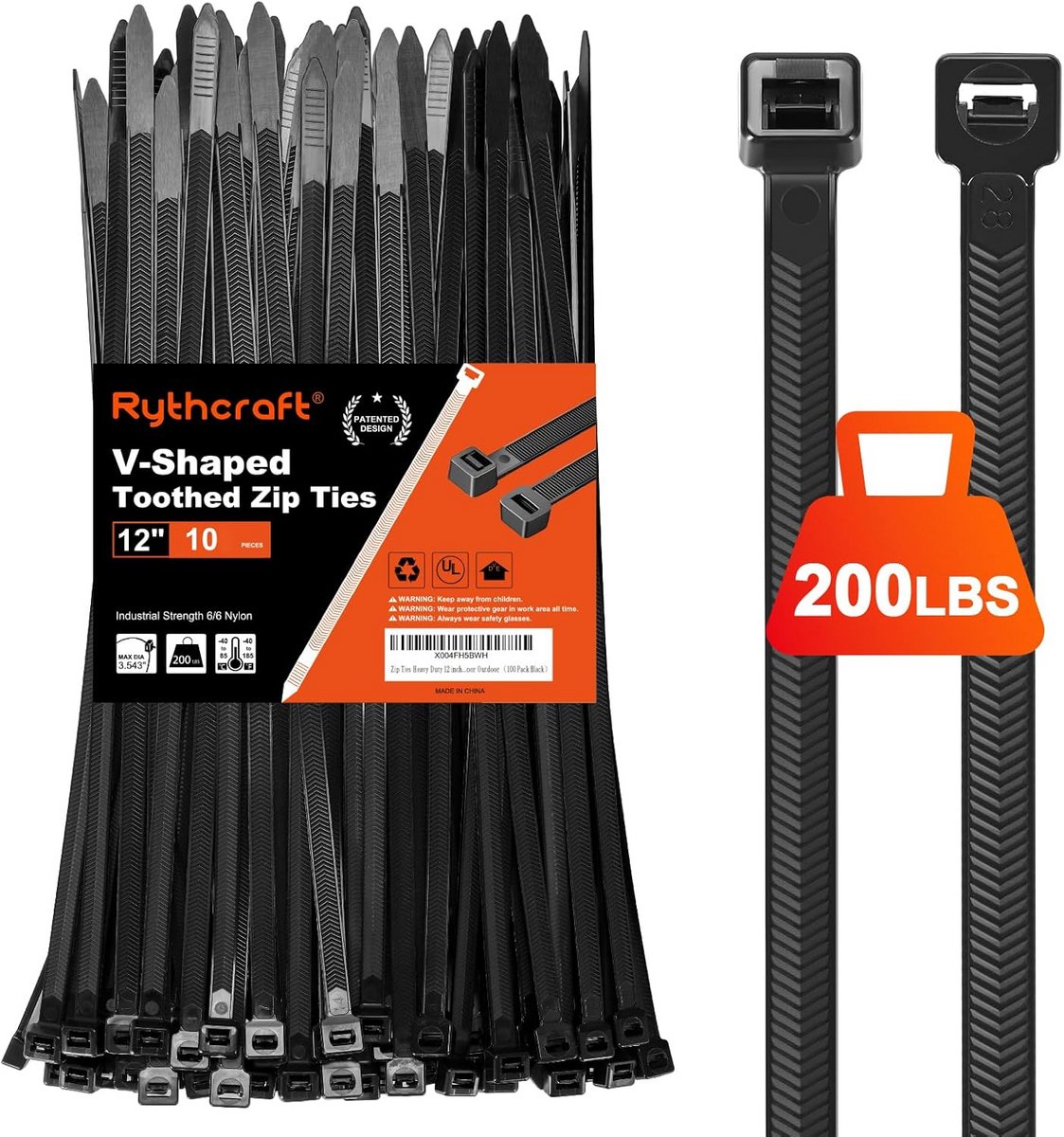 100x Zwarte Kabelbinders XL 30 cm - Extra Sterke Tie-wraps 90 kg Treksterkte - Duurzame Nylon Spanbanden Binnen & Buiten