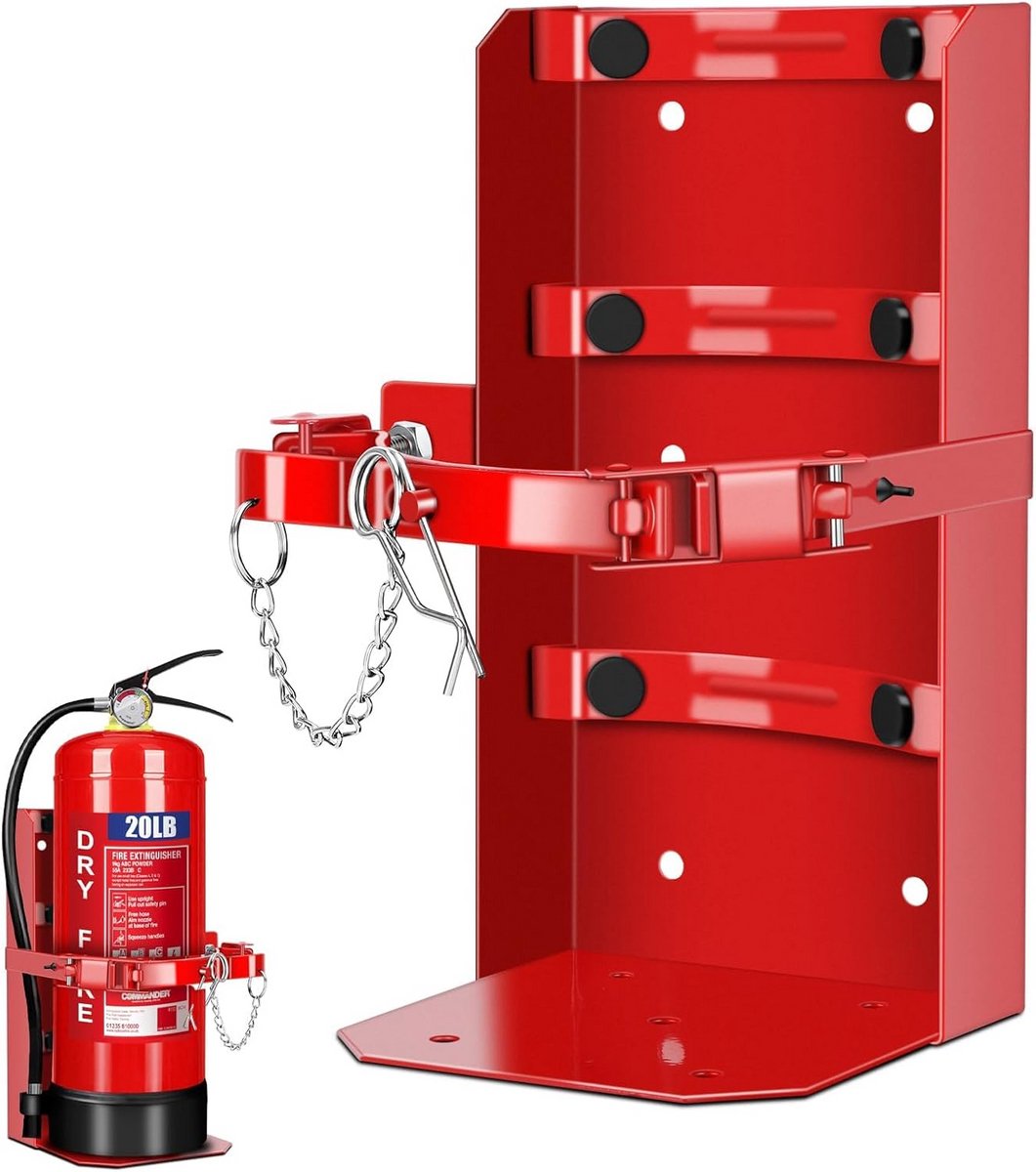 Zware Brandblusser Beugel en Montage voor Voertuigen en Garages - Rood Staal