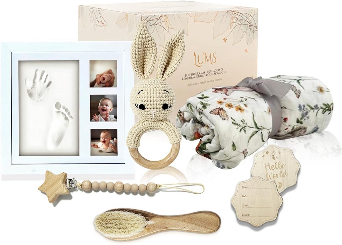 Luxe Cadeauset voor Pasgeborenen met Knuffel en Verzorging