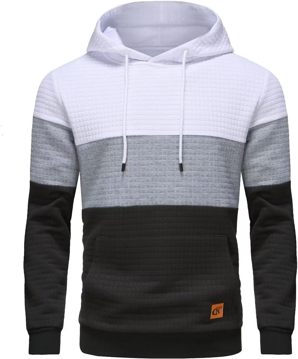 Heren Trui met Capuchon Ruitpatroon Lang Mouw voor Casual Stijl