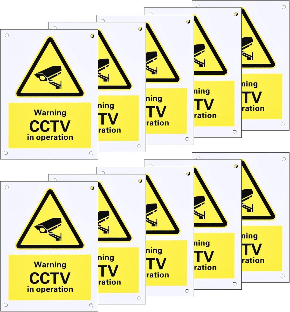 Kunststof Camerabewaking Binnenkort Toezicht Borden - 10 stuks