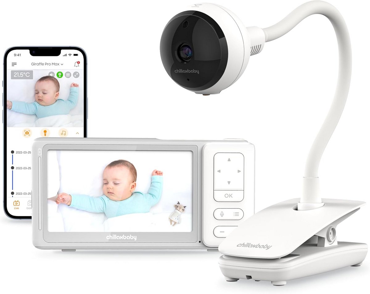 Slimme Video Babyfoon met 5 Inch Scherm - Full HD 1080p Camera, Nachtzicht en App