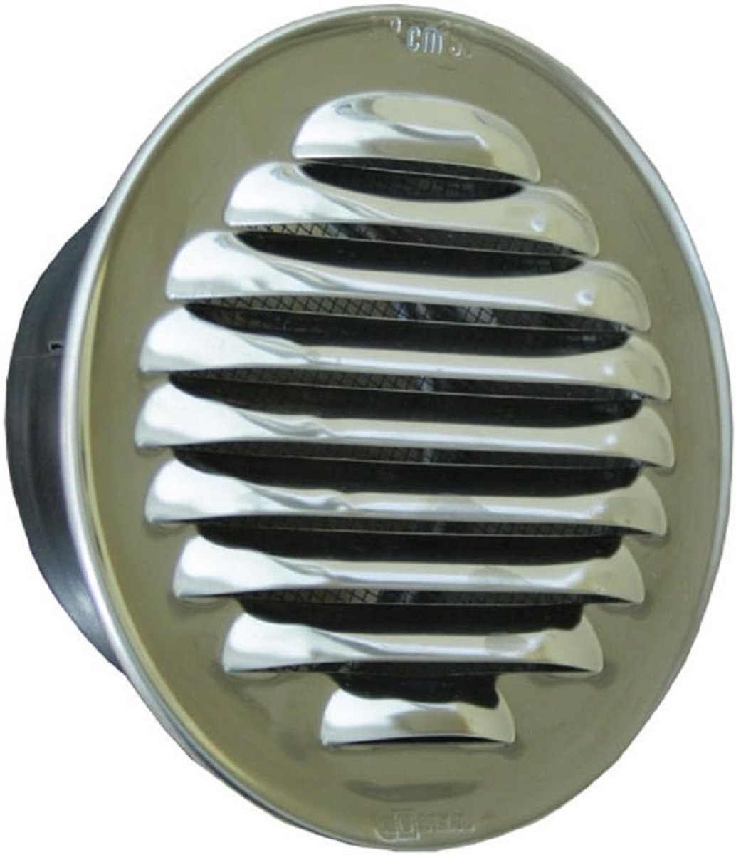 Rond ventilatierooster RVS met afdichting DN 80 mm